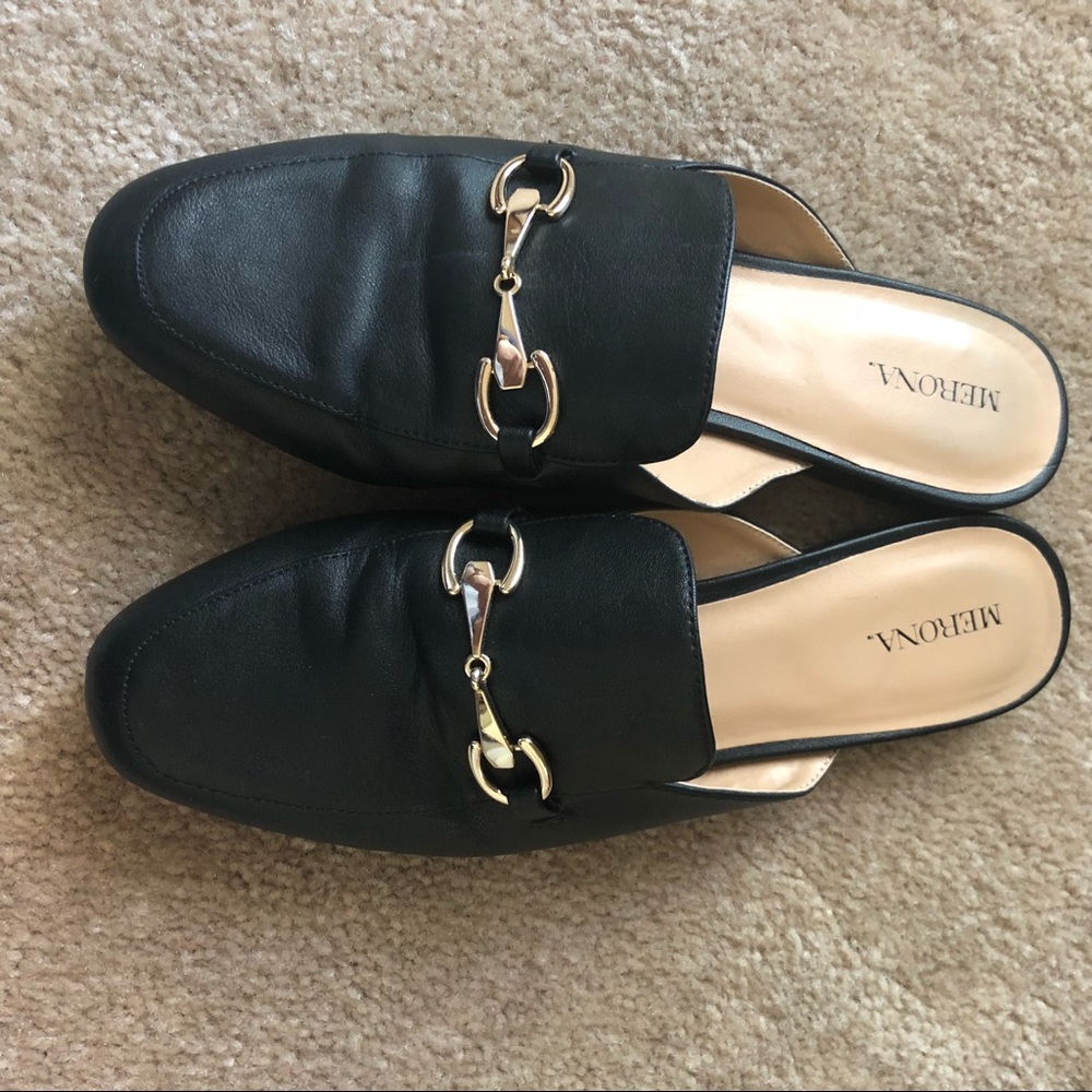 Merona Backless Mule Loafers Black 9.5